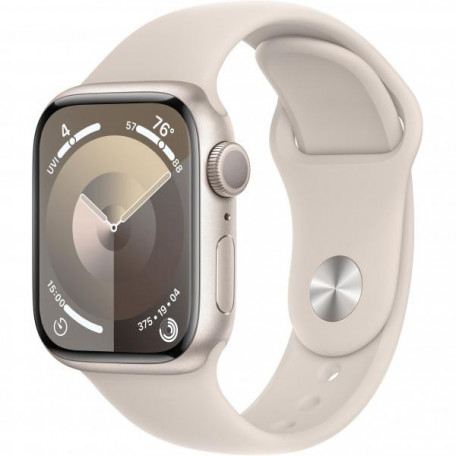 Смарт-годинник Apple Watch Series 9 GPS 41mm Starlight Aluminum Case w. Starlight Sport Band - M/L (MR8U3)  Фото №0