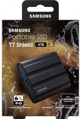 SSD накопитель Samsung T7 Shield  накопитель Samsung T7 Shield 4TB Black (MU-PE4T0S)  Фото №3