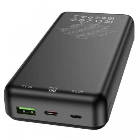 Внешний аккумулятор (Power Bank) Hoco Type-C PD 20W+Quick Charge 3.0 20000 mAh J87A Black  Фото №1