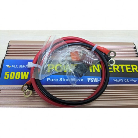 Перетворювач (інвертор) DC-AC Pulsepad PSW-500 12V 500W Pure Sine Wave  Фото №2