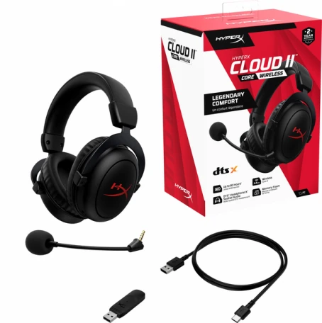 Навушники з мікрофоном HyperX Cloud II Core Wireless Black (6Y2G8AA)  Фото №5