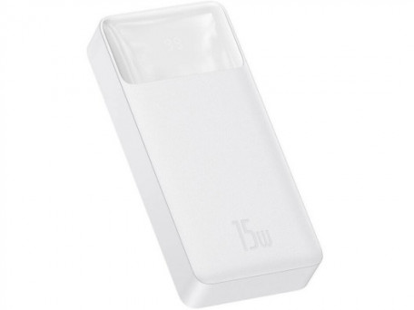 Внешний аккумулятор (павербанк) Baseus Bipow Digital Display 2USB + Type-C 15W 20000mAh White (PPBD050102)  Фото №0