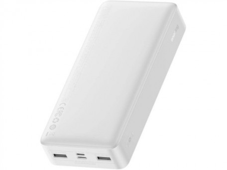 Внешний аккумулятор (павербанк) Baseus Bipow Digital Display 2USB + Type-C 15W 20000mAh White (PPBD050102)  Фото №2