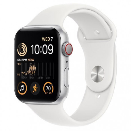 Смарт-годинник Apple Watch SE 2 GPS + Cellular 40mm Silver Aluminum Case with White Sport Band - S/M (MNTP3)