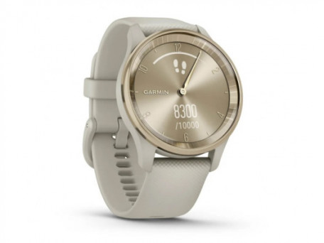 Смарт-часы Garmin Vivomove Trend Cream Gold S. Steel Bezel w. F. Gray Case and S. Band (010-02665-02)  Фото №1