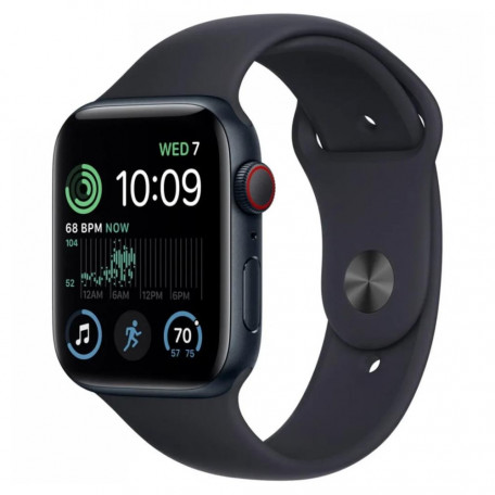 Смарт-часы Apple Watch SE 2 GPS + Cellular 44mm  + Cellular 44mmчас Apple Watch SE 2 GPS + Cellular 44mm Midnight Alu. Case w. Midnight Sport Band S/M