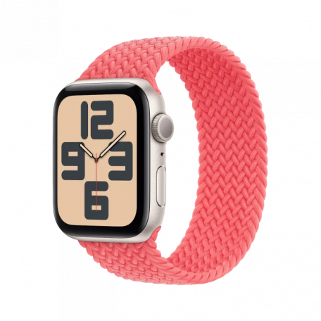 Смарт-часы Apple Watch SE 2 GPS + Cellular 44mm  + Cellular 44mmчас Apple Watch SE 2 GPS + Cellular 44mm Starlight Aluminum Case with Guava Braided So