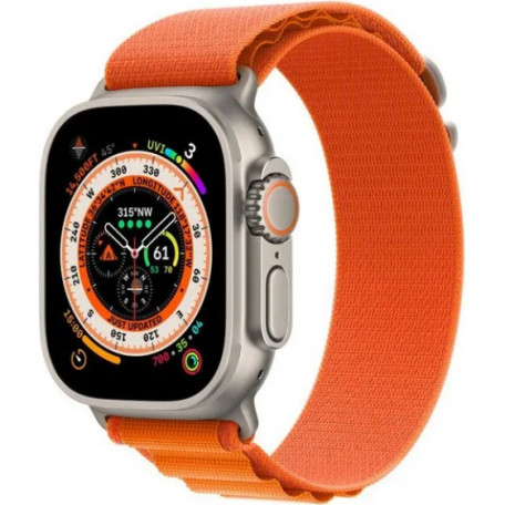 Смарт-годинник Apple Watch Ultra GPS + Cellular 49mm Titanium Case with Orange Alpine Loop - Small (MNHA3/MNHH3)  Фото №0