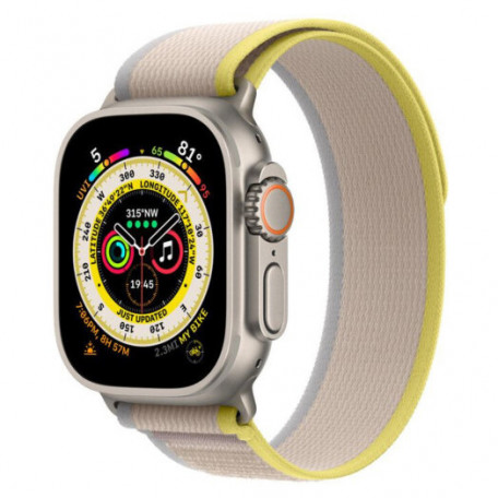 Смарт-часы Apple Watch Ultra GPS + Cellular 49mm Titanium Case with годинник Apple Watch Ultra GPS + Cellular 49mm Titanium Case with Yellow/Beige Tra  Фото №0