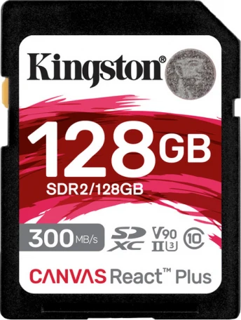 Карта памяти Kingston 128 GB SDXC Class 10 UHS-II U3 ??Canvas React Plus (SDR2/128GB)