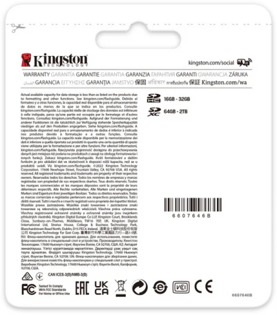 Карта памяти Kingston 128 GB SDXC Class 10 UHS-II U3 ??Canvas React Plus (SDR2/128GB)  Фото №2