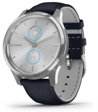 Смарт-часы Garmin vivomove Luxe Silver-Blue Leather (010-02241-20)