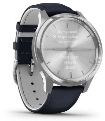 Смарт-часы Garmin vivomove Luxe Silver-Blue Leather (010-02241-20)  Фото №1