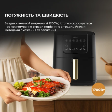 Мультипіч (аерофритюрниця) Deerma Air Fryer KZ120 (DEM-KZ120W)  Фото №10