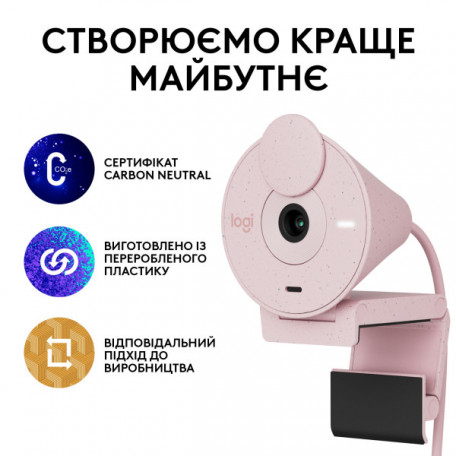 Вебкамера Logitech Brio 300 FHD Rose (960-001448)  Фото №6