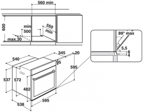 Духовка электрическая Whirlpool W7 OM4 4S1 C  Фото №6