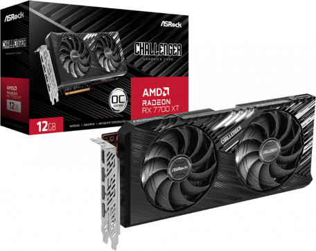 Відеокарта ASRock Radeon RX 7700 XT Challenger 12GB OC (RX7700XT CL 12GO)  Фото №3