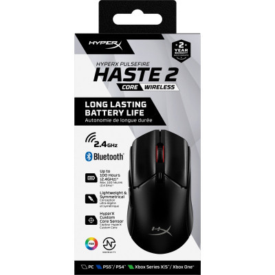 Мышь HyperX Pulsefire Haste 2 Core Wireless Black (8R2E6AA)  Фото №9