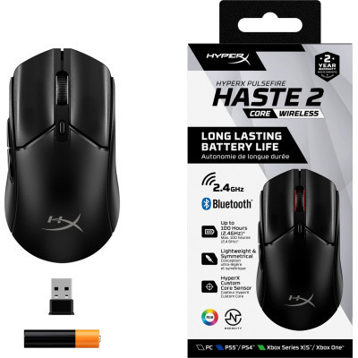 Мышь HyperX Pulsefire Haste 2 Core Wireless Black (8R2E6AA)  Фото №6