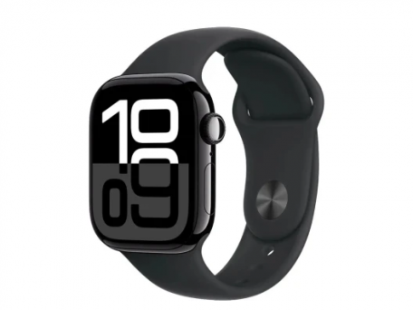 Смарт-часы Apple Watch Series 10 GPS + Cellular 42mm Jet Black Alu. Case w. Black Sport Band - S/M (MWX63)  Фото №0