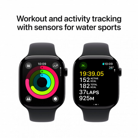 Смарт-годинник Apple Watch Series 10 GPS 46mm Jet Black Alu. Case w. Black Sport Band - M/L (MWWQ3)  Фото №0