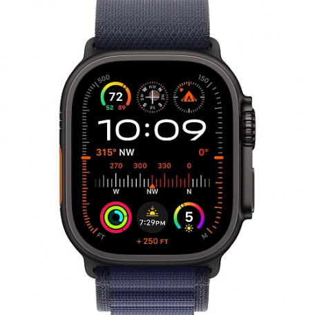 Смарт-часы Apple Watch Ultra 2 GPS + Cellular 49mm Black Titan. Case w. Navy Alpine Loop - Small (MYTF3+MYPW3)  Фото №0