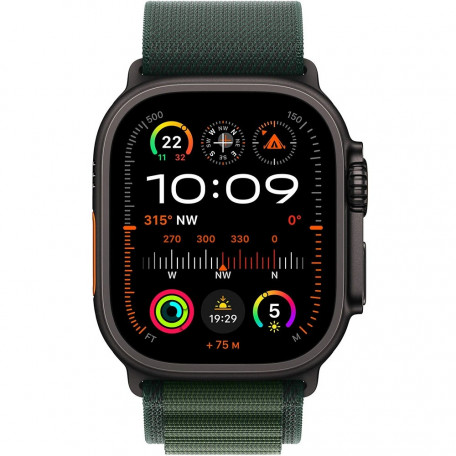 Смарт-годинник Apple Watch Ultra 2 GPS + Cellular 49mm Black Titan. Case w. Dark Green Alpine Loop - Small (MX4Q3)  Фото №0