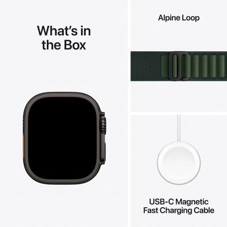 Смарт-годинник Apple Watch Ultra 2 GPS + Cellular 49mm Black Titan. Case w. Dark Green Alpine Loop - Large (MX4T3)  Фото №5