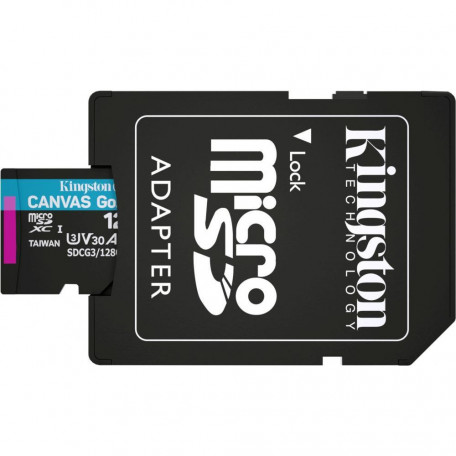 Карта пам&#039;яті Kingston 128 GB microSDXC class 10 UHS-I U3 Canvas Go! Plus + SD Adapter SDCG3/128GB  Фото №3