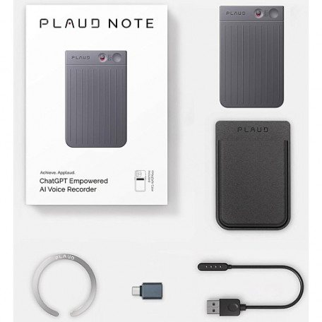 Цифровой диктофон Plaud Note ChatGPT Empowered AI Voice Recorder Black  Фото №2