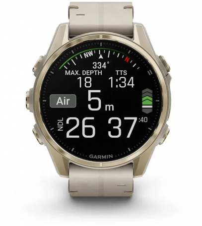 Спортивний годинник Garmin Fenix 8 43mm Amoled Sapphire Soft Gold with Limestone Leather Band (010-02903-40)  Фото №7