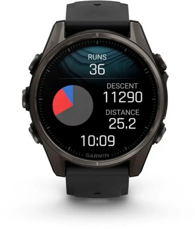 Спортивний годинник Garmin Fenix 8 43mm Amoled Sapphire Carbon Gray DLC Tit. w. Black/Pebble Gray S. Band (010-02903-20/21)  Фото №7