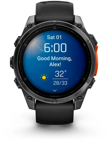 Спортивные часы Garmin Fenix ??8 47mm Amoled Slate Gray with Black Silicone Band (010-02904-00)  Фото №4