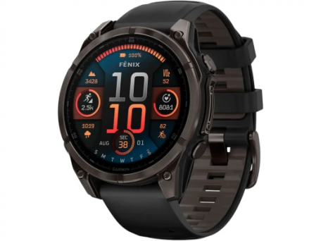 Спортивний годинник Garmin Fenix 8 47mm Amoled Sapphire Carbon Gray DLC Titanium w. Black/Pebble Gray S. Band (010-02904-20/21)