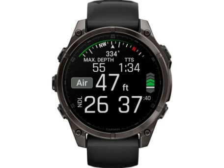 Спортивний годинник Garmin Fenix 8 47mm Amoled Sapphire Carbon Gray DLC Titanium w. Black/Pebble Gray S. Band (010-02904-20/21)  Фото №5