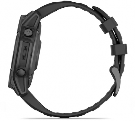 Спортивний годинник Garmin Fenix E 47mm Amoled Slate Gray Steel with Black Silicone Band (010-03025-03/01)  Фото №4