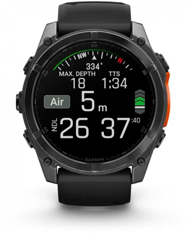 Спортивные часы Garmin Fenix ??8 51mm AMOLED Slate Gray with Black Silicone Band (010-02905-00)  Фото №5