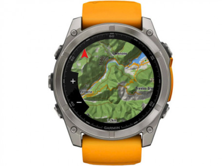 Спортивные часы Garmin Fenix ??8 51mm AMOLED Sapphire Titanium w. Spark Orange/Graphite Silicone Band (010-02905-10/11)  Фото №3