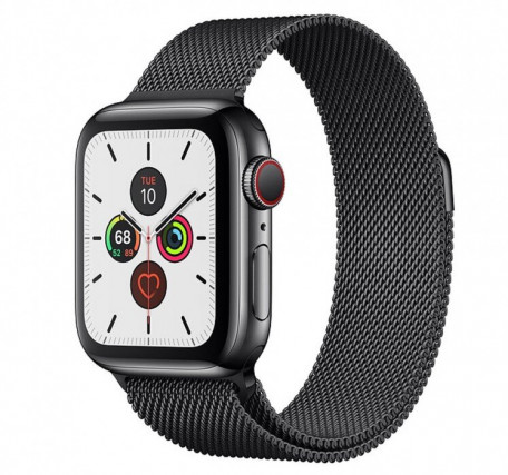 Apple Watch Series 5 LTE 40mm Space Black Steel w. Space Black Milanese Loop - Space Black Steel (MWWX2/MWX92)