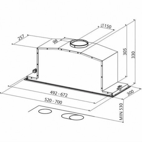 Вытяжка встраиваемая Faber INCA LUX EV8 X/BK A70  Фото №1