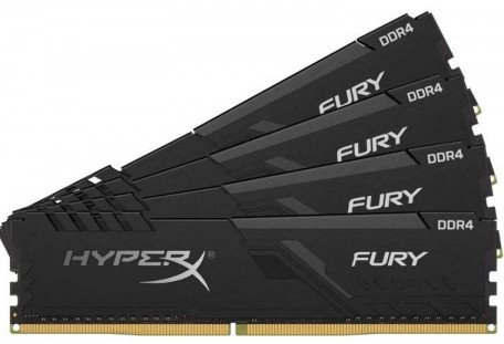 Оперативная память Kingston FURY 64 GB (4x16GB) DDR4 3466 MHz FURY Black (HX434C17FB4K4/64)  Фото №0