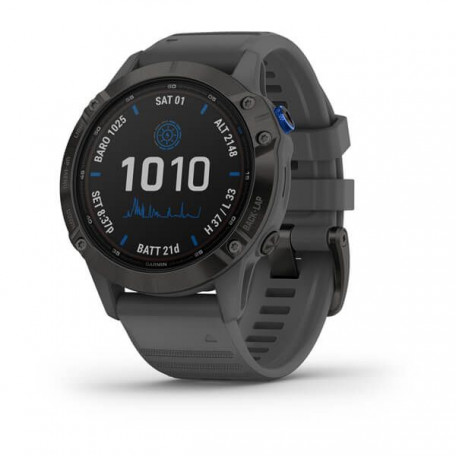 Смарт-годинник Garmin Fenix 6 Pro Solar Edition Black With Gray Band (010-02410-11/10)