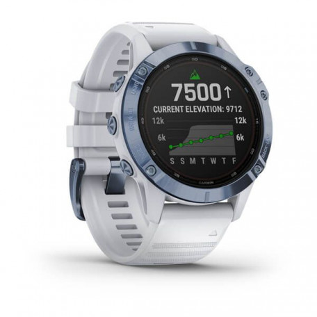 Смарт-годинник Garmin Fenix 6 Pro Solar Edition Mineral Blue with Whitestone Band (010-02410-19/18)  Фото №5