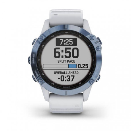 Смарт-годинник Garmin Fenix 6 Pro Solar Edition Mineral Blue with Whitestone Band (010-02410-19/18)  Фото №6