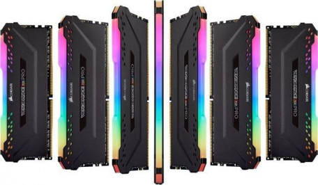 Память для настольных компьютеров Corsair 32 GB (4x8GB) DDR4 3600 MHz Vengeance RGB Pro Black (CMW32GX4M4D3600C18)  Фото №4