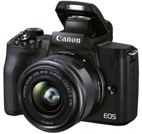 Беззеркальный фотоаппарат Canon EOS M50 Mark II kit (15-45mm + 55-200mm) IS STM Black (4728C041)  Фото №1