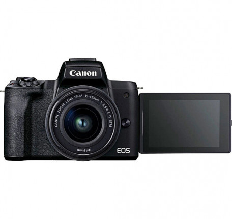 Беззеркальный фотоаппарат Canon EOS M50 Mark II kit (15-45mm + 55-200mm) IS STM Black (4728C041)  Фото №5