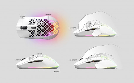 Миша SteelSeries Aerox 3 Wireless Snow (62608)  Фото №7