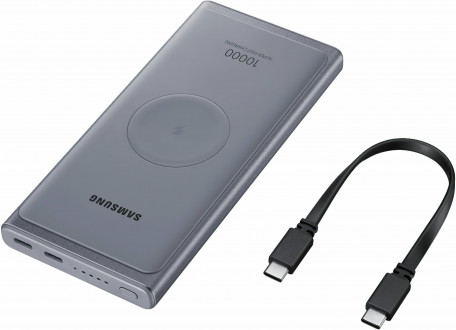 Внешний аккмулятор (павербанк) Samsung Wireless 10000 mAh Grey (EB-U3300XJEGEU)  Фото №3