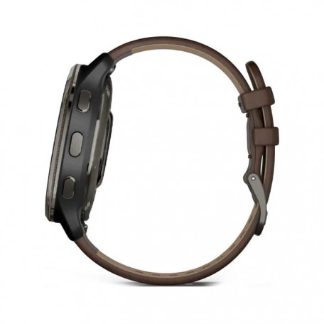 Смарт-годинник Garmin Venu 2 Plus Slate S. Steel Bezel W. Slate Case And B. Leather Band (010-02496-  Фото №4